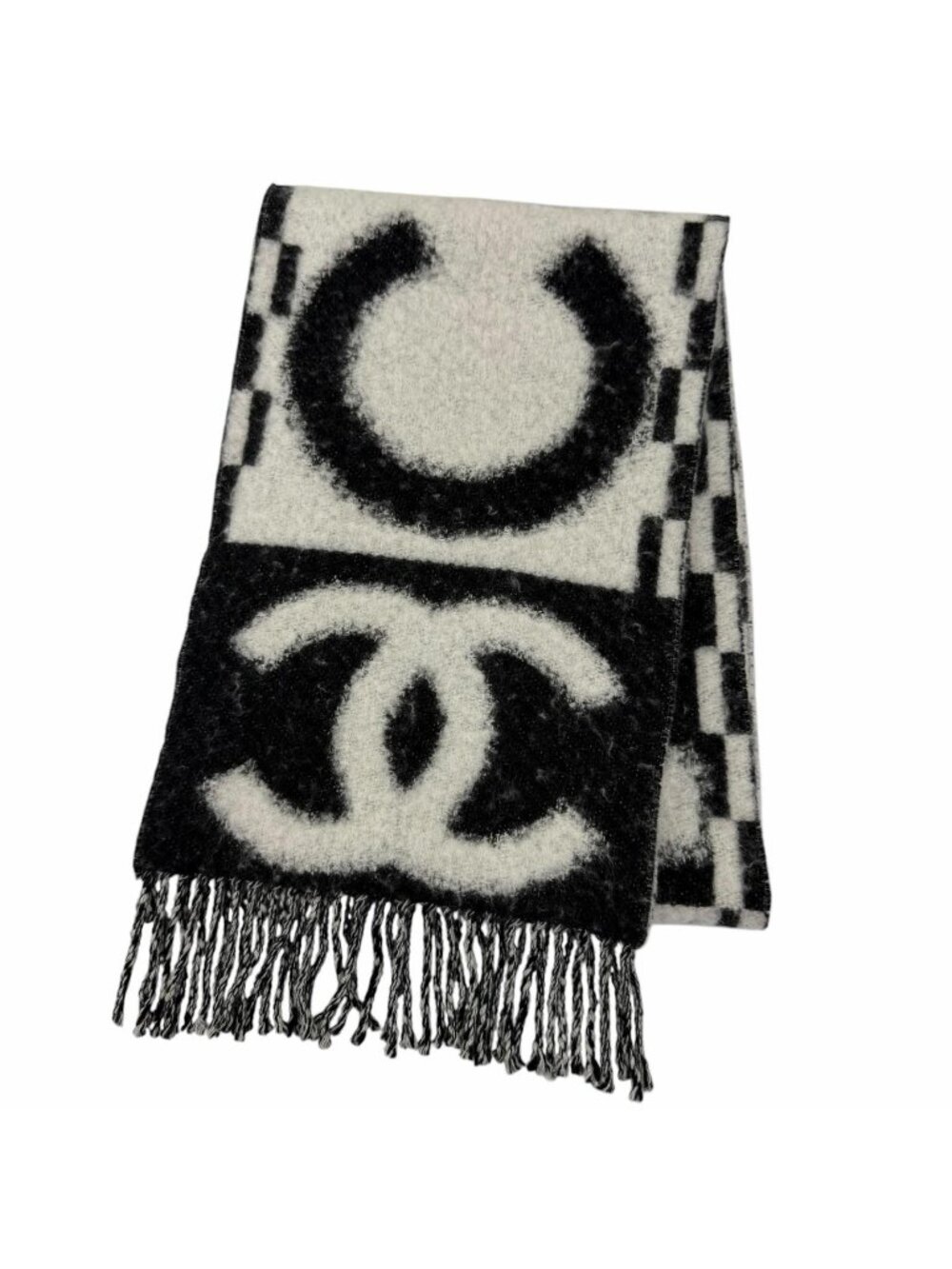Chanel Cashmere Silk Blend CC Logo Scarf